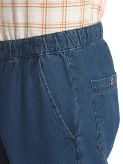 Jean droit pur coton taille élastiquée