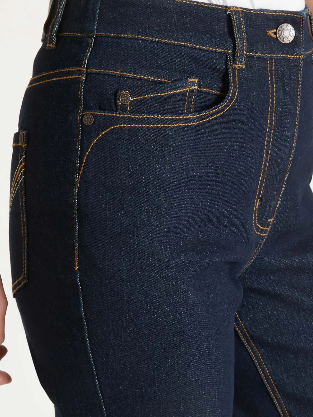 Jean droit taille haute stretch