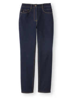 Jean droit taille haute stretch