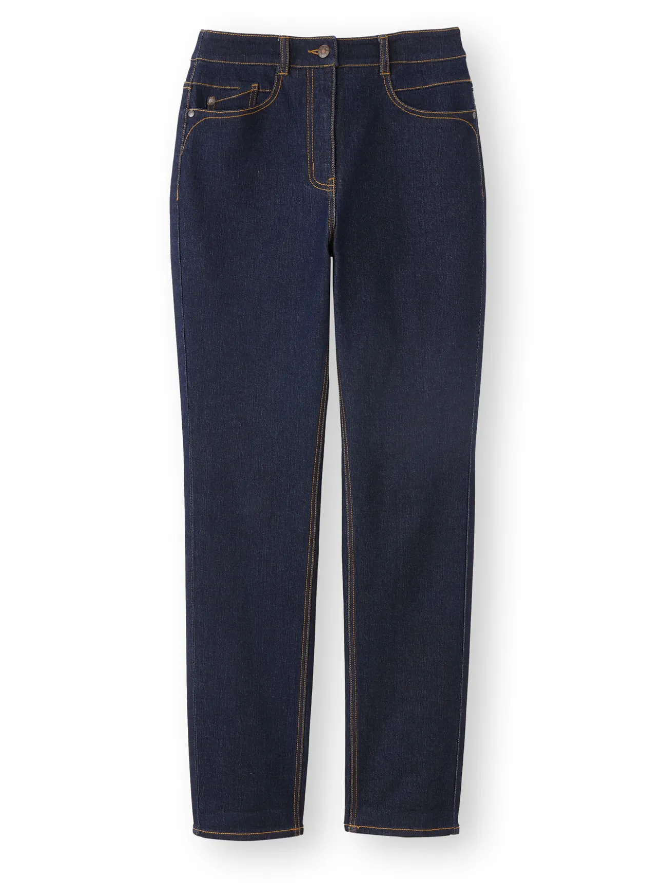 Jean droit taille haute stretch