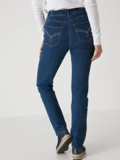 Jean droit taille haute stretch