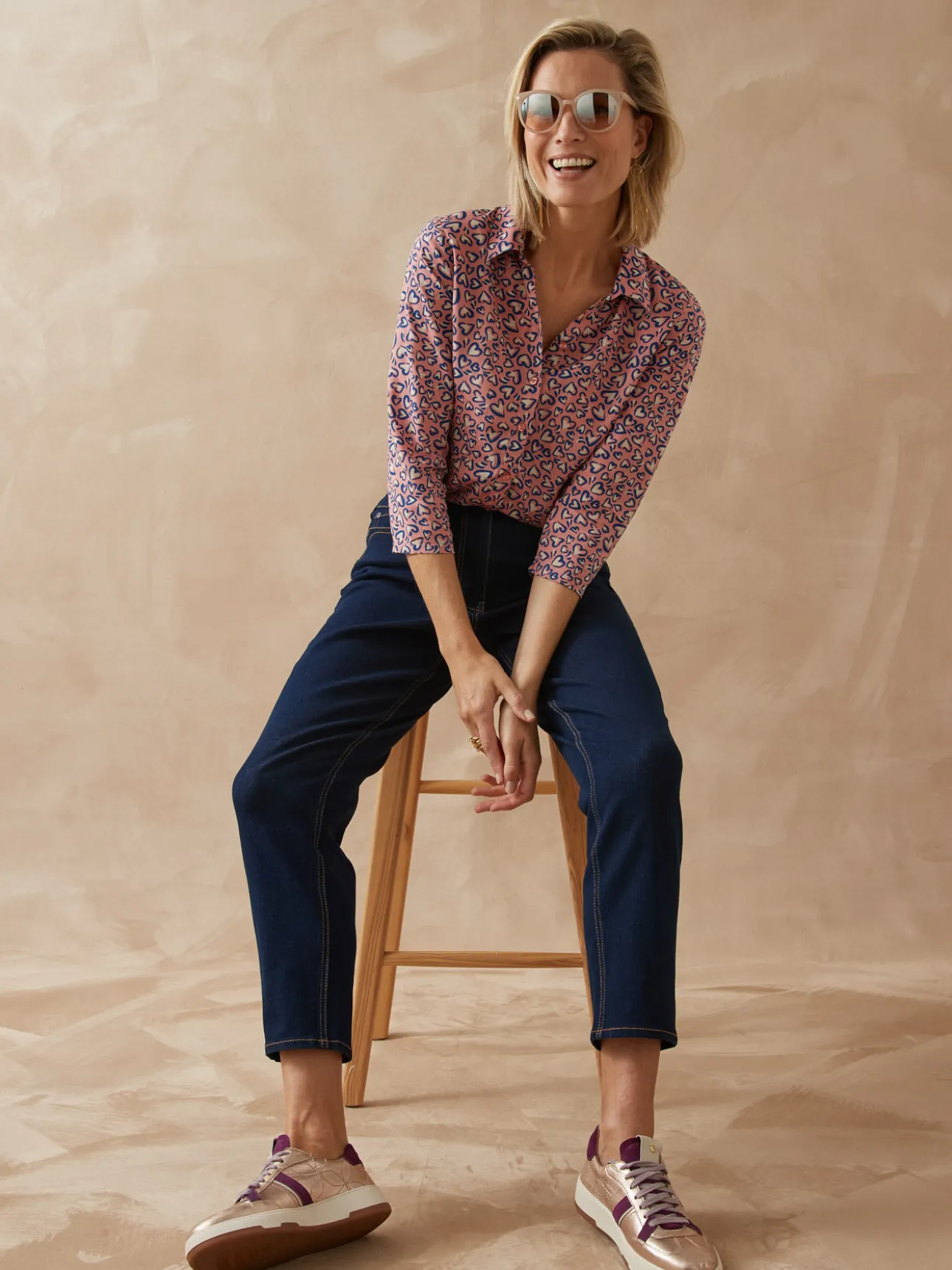 Jean 7/8ème coupe Mom