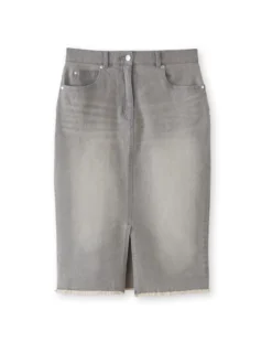Jupe droite en denim extensible