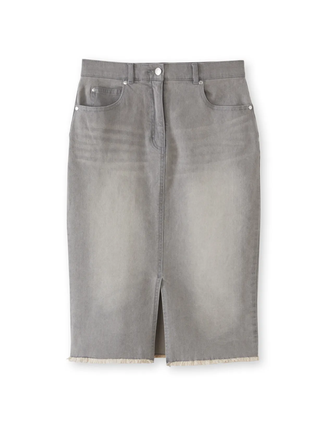 Jupe droite en denim extensible