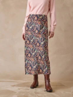 Jupe en satin élastiquée