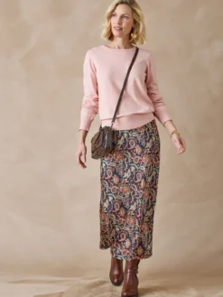 Jupe en satin élastiquée