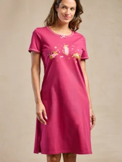 Lot de 2 chemises de nuit courtes coton