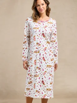 Lot de 2 chemises de nuit longues coton
