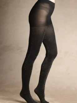 lot de 2 collants pailletés argentés
