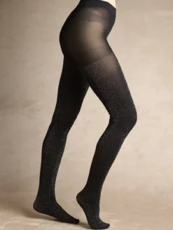lot de 2 collants pailletés argentés