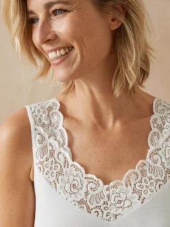 Lot de 2 débardeurs coton dentelle