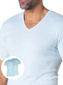 Lot de 2 maillots col V manches courtes