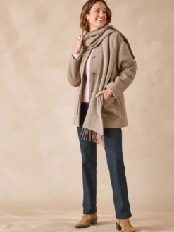 Manteau court écharpe amovible