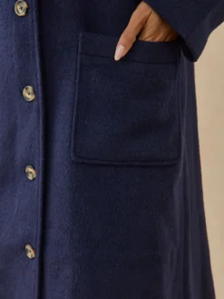 Manteau long avec écharpe amovible