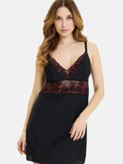 Nuisette sexy dentelle et microfibre