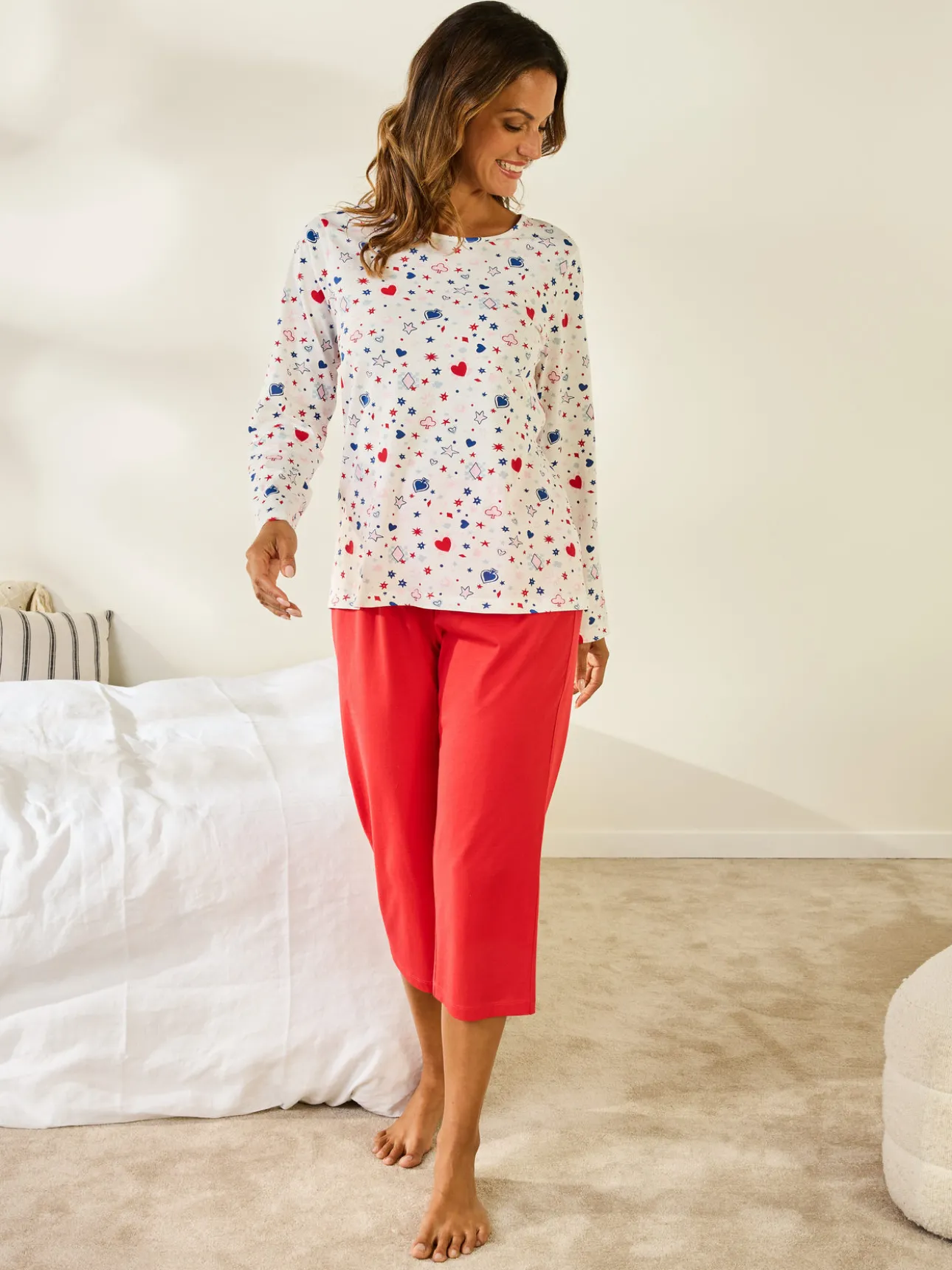 Pantacourt de pyjama en coton