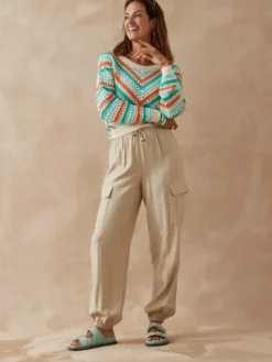 Pantalon cargo élastiqué