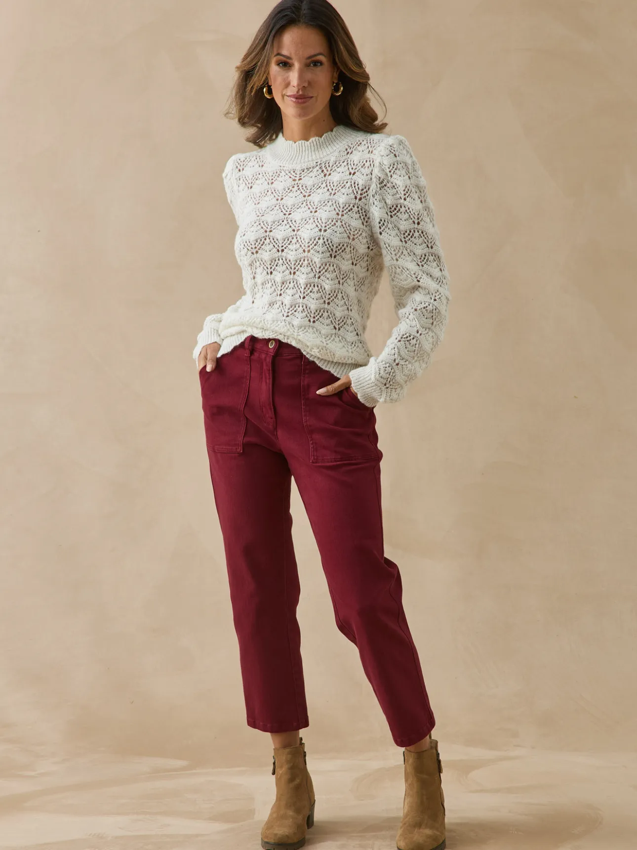 Pantalon cargo 7/8ème élastiqué
