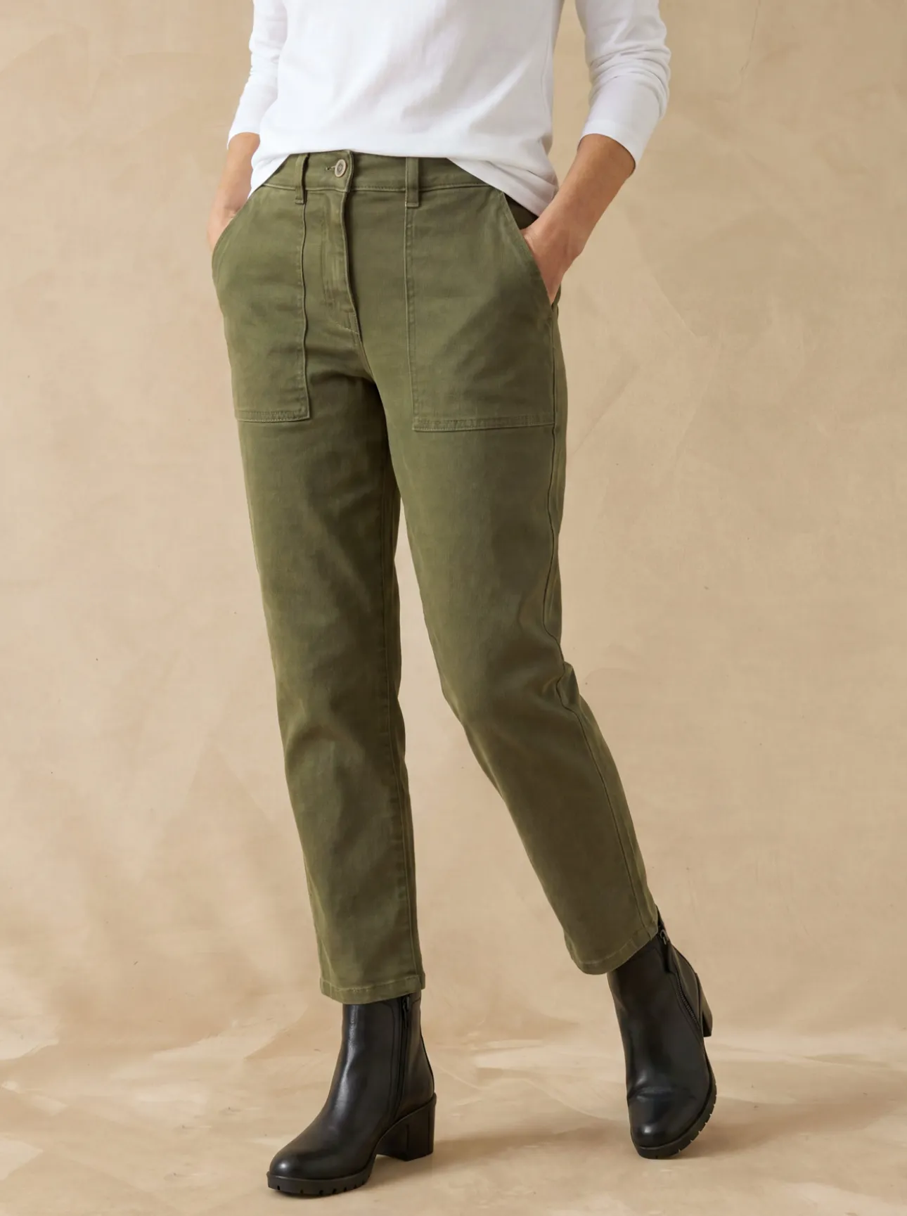 Pantalon cargo 7/8ème élastiqué