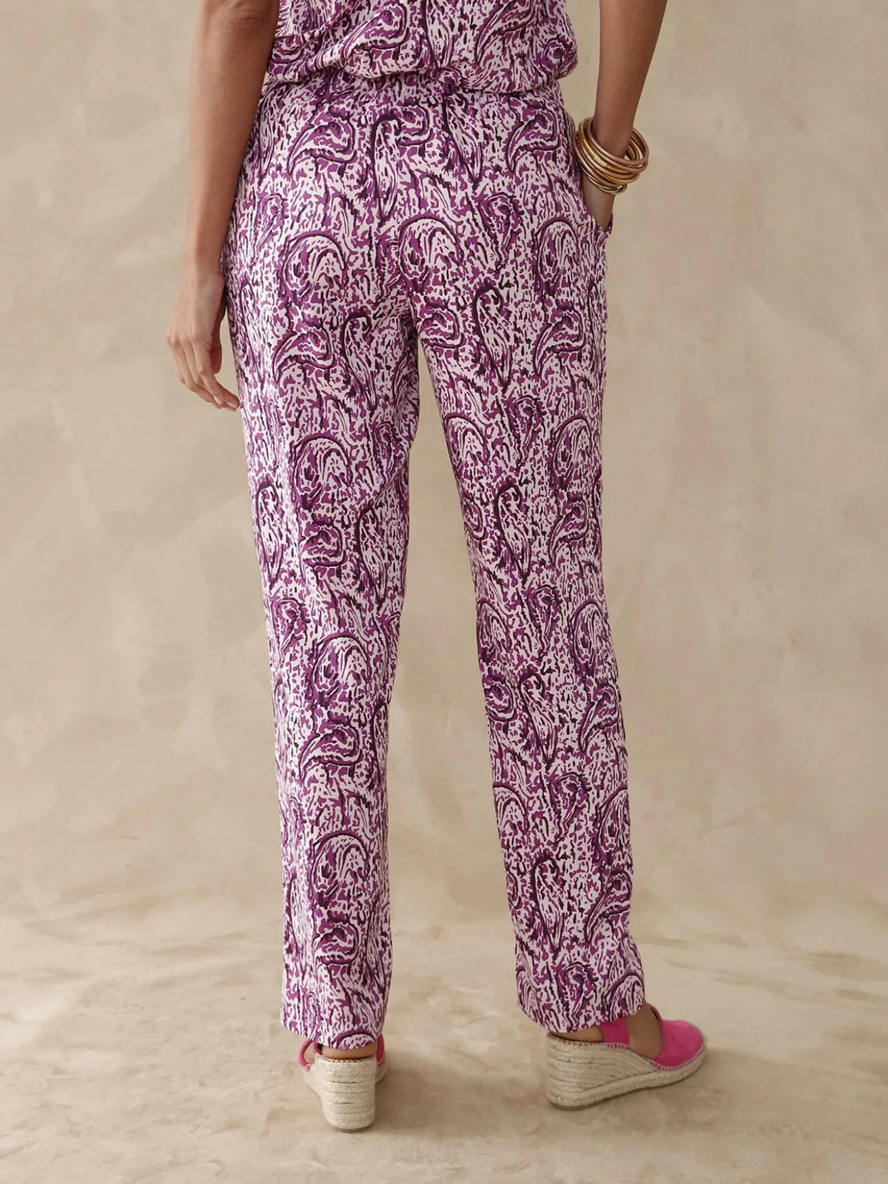 Pantalon fluide entièrement élastiqué