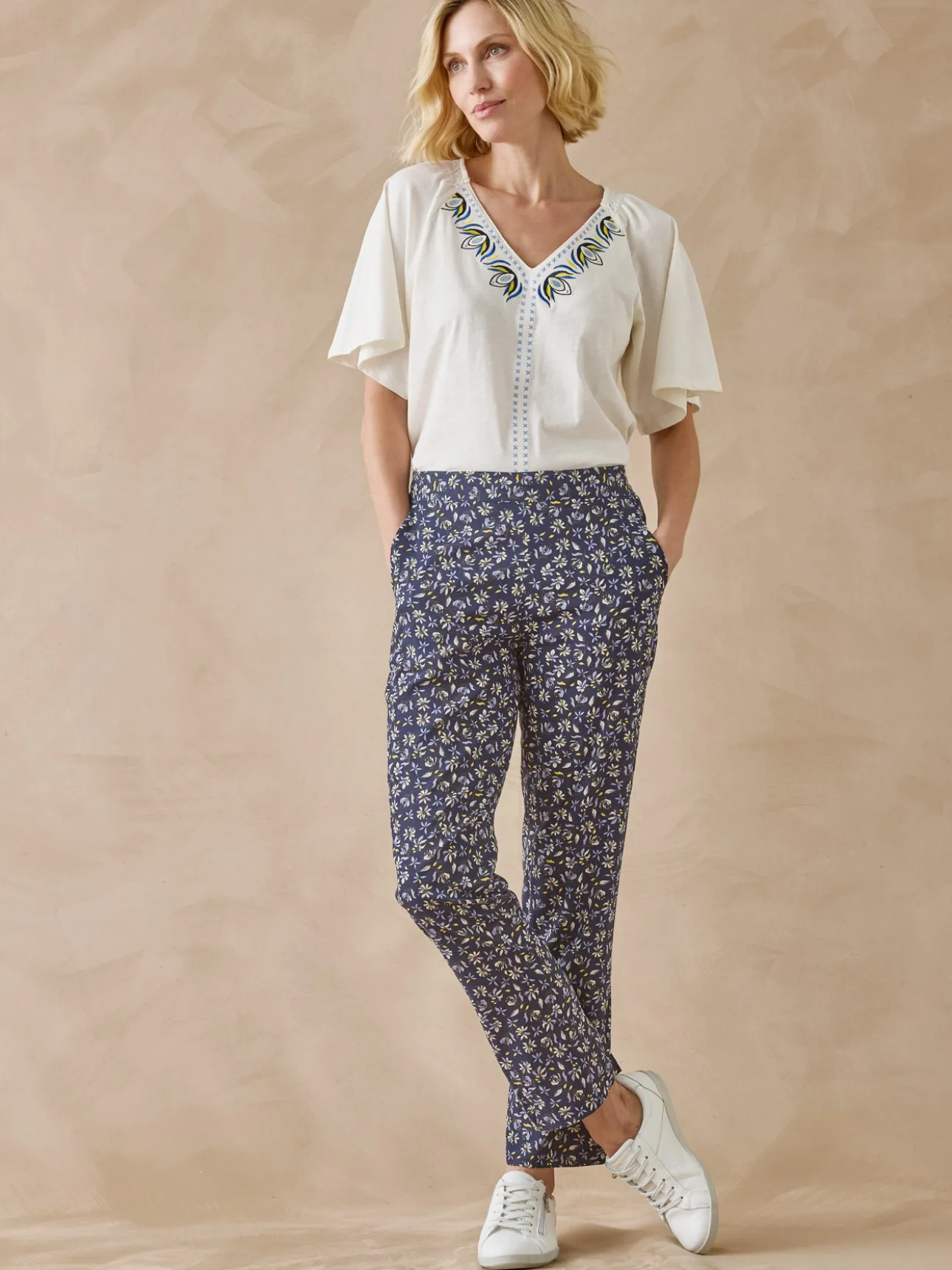 Pantalon fluide élastiqué