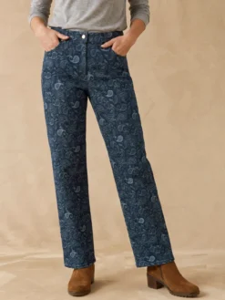 Pantalon jean droit taille haute