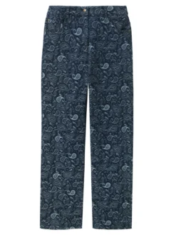 Pantalon jean droit taille haute