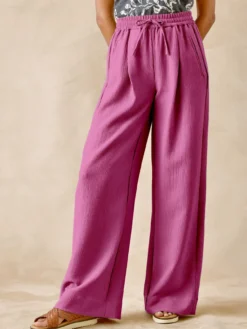 Pantalon large aspect froissé