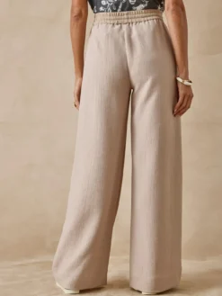 Pantalon large aspect froissé