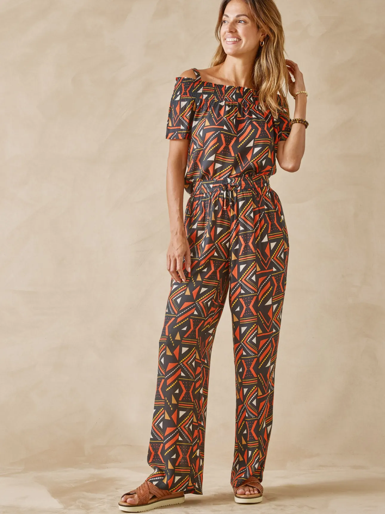 Pantalon large en crêpe
