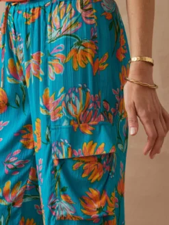 Pantalon large élastiqué