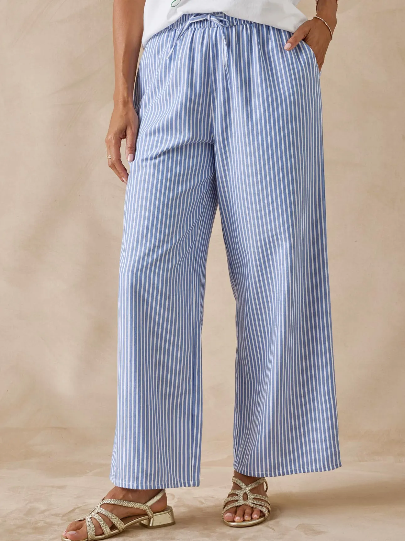 Pantalon large élastiqué