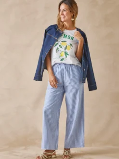 Pantalon large élastiqué