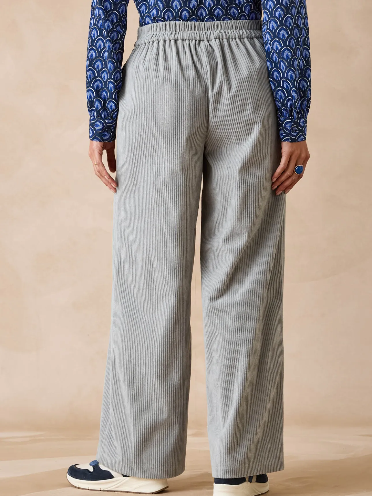 Pantalon large velours côtelé
