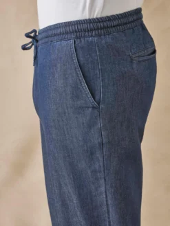 Pantalon élastiqué en jean léger