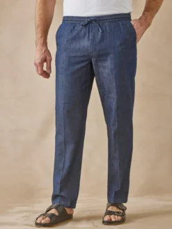 Pantalon élastiqué en jean léger