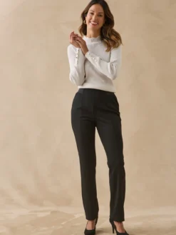 Pantalon élastiqué en maille milano