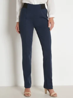 Pantalon élastiqué en maille milano