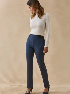 Pantalon élastiqué en maille milano
