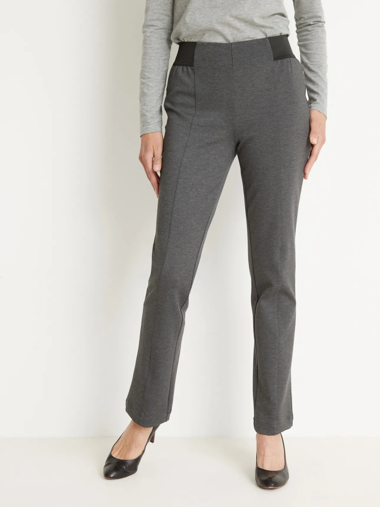 Pantalon élastiqué en maille milano