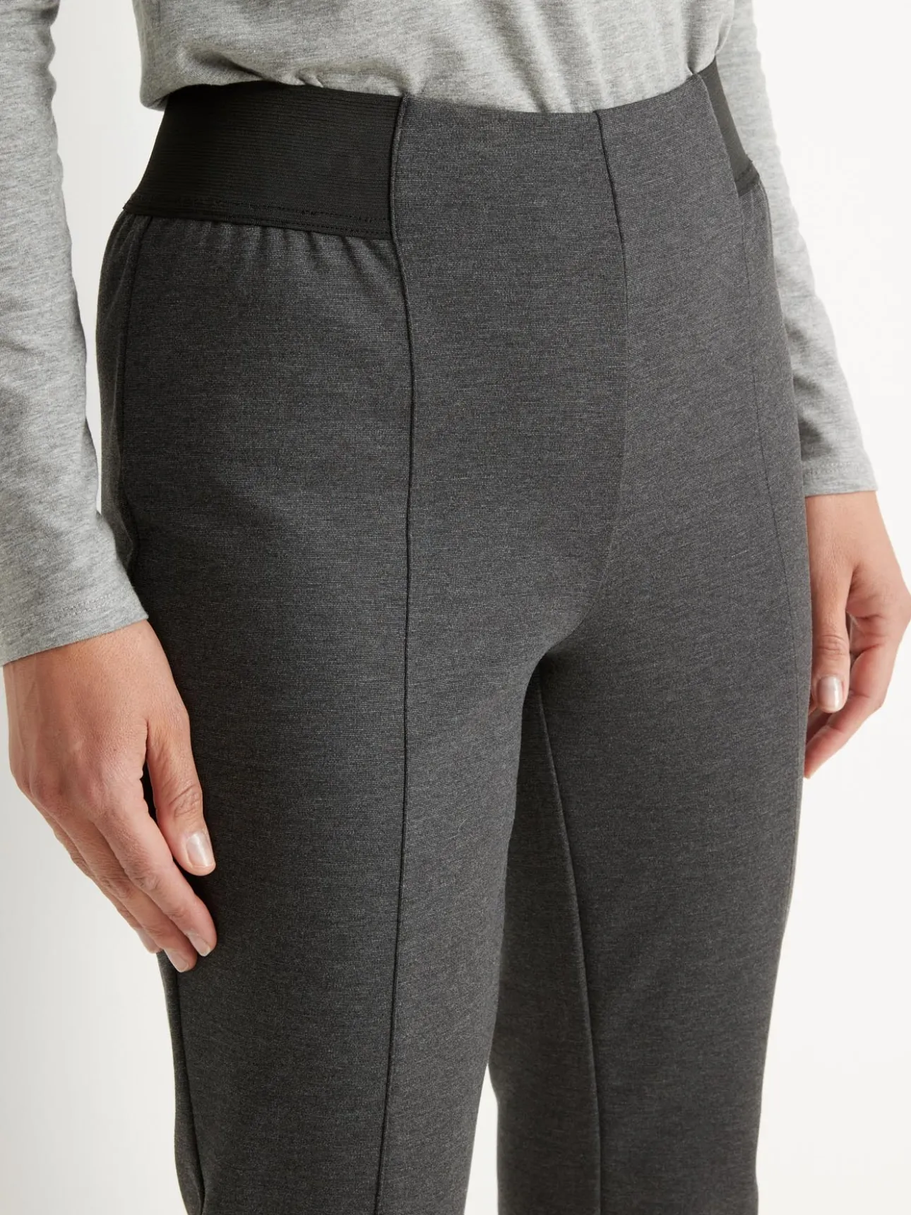 Pantalon élastiqué en maille milano