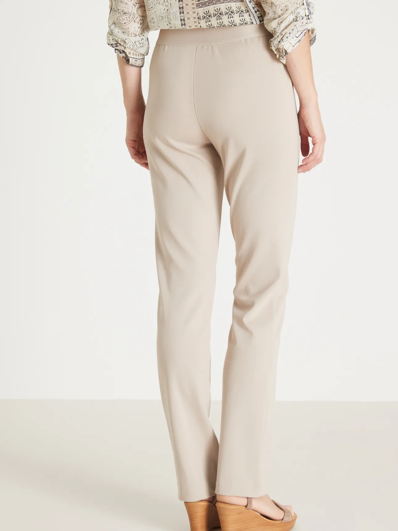 Pantalon élastiqué en maille milano