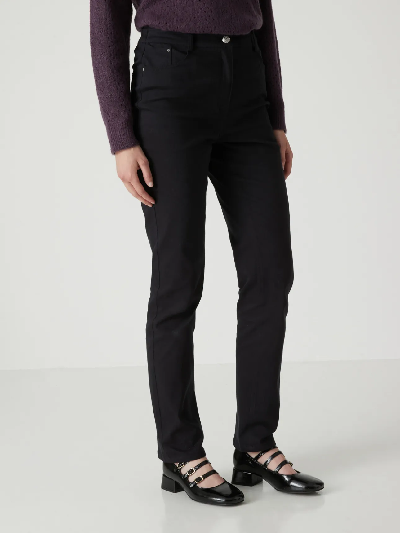 Pantalon 5 poches taille haute