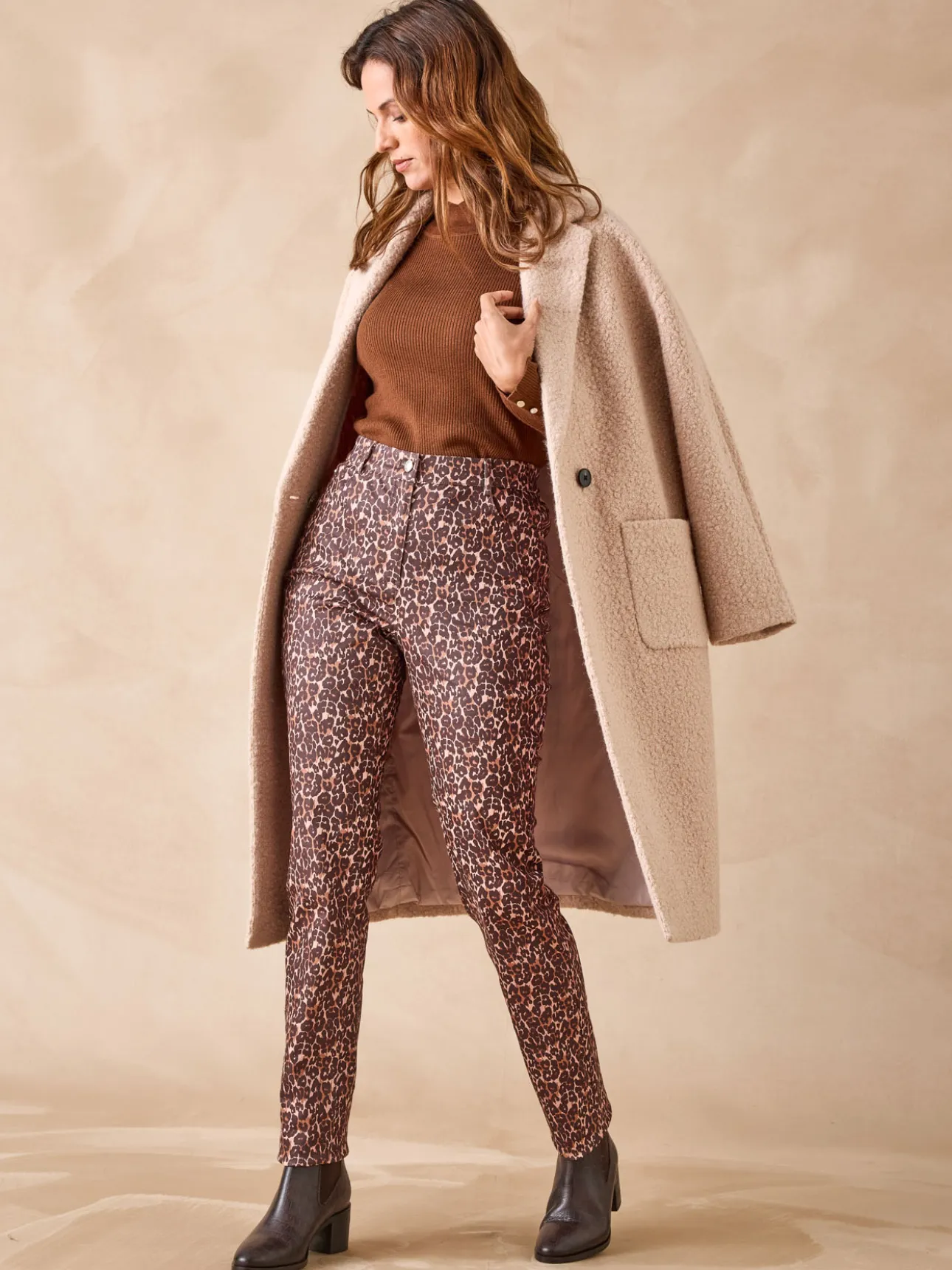 Pantalon 5 poches taille haute