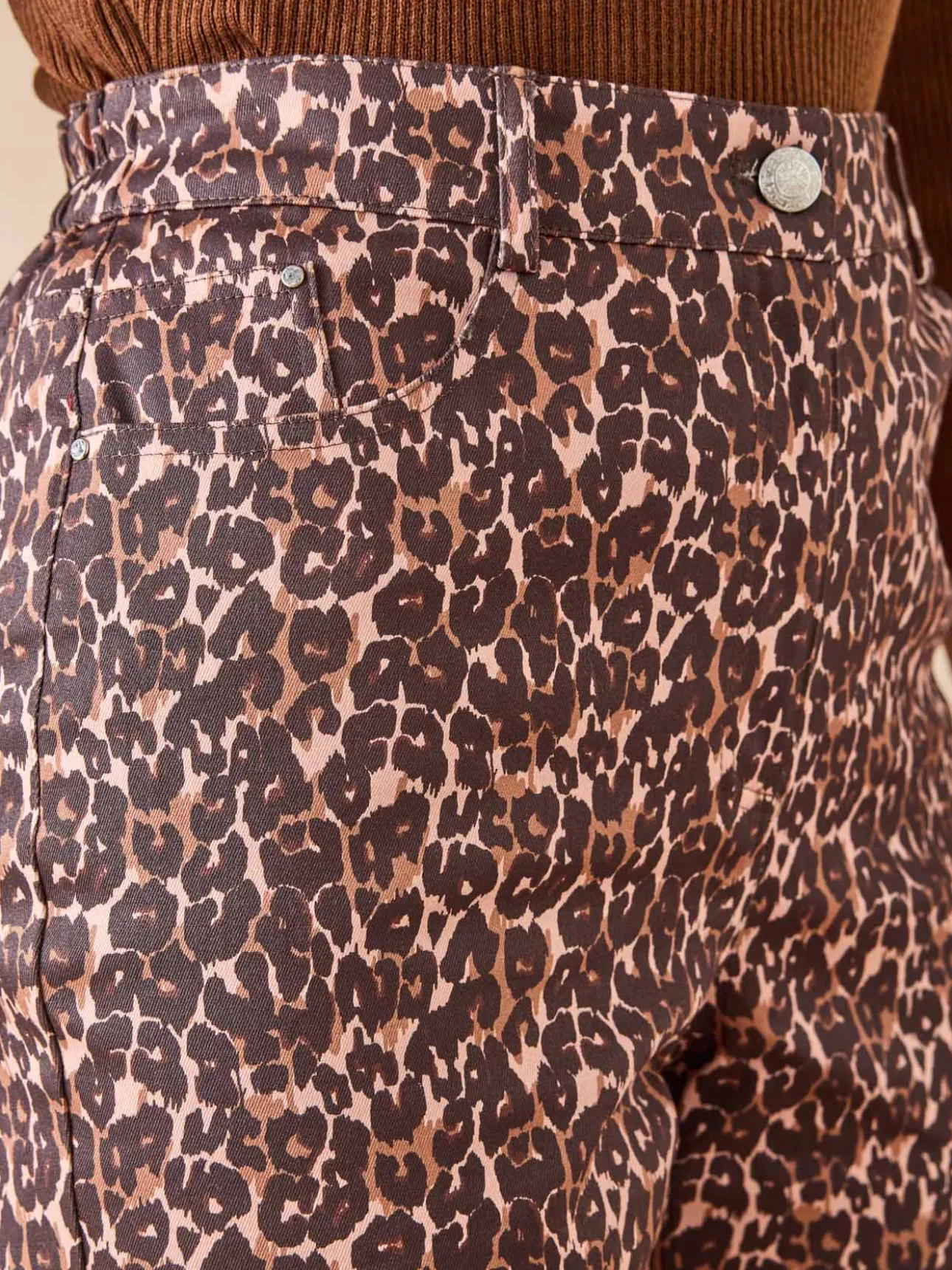 Pantalon 5 poches taille haute