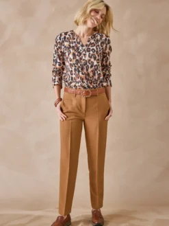 Pantalon taille haute coupe droite