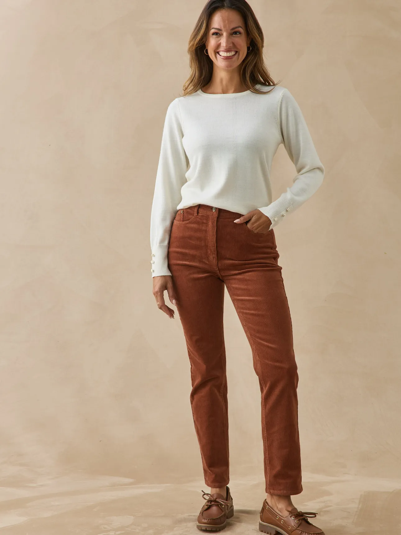 Pantalon velours côtelé coupe droite