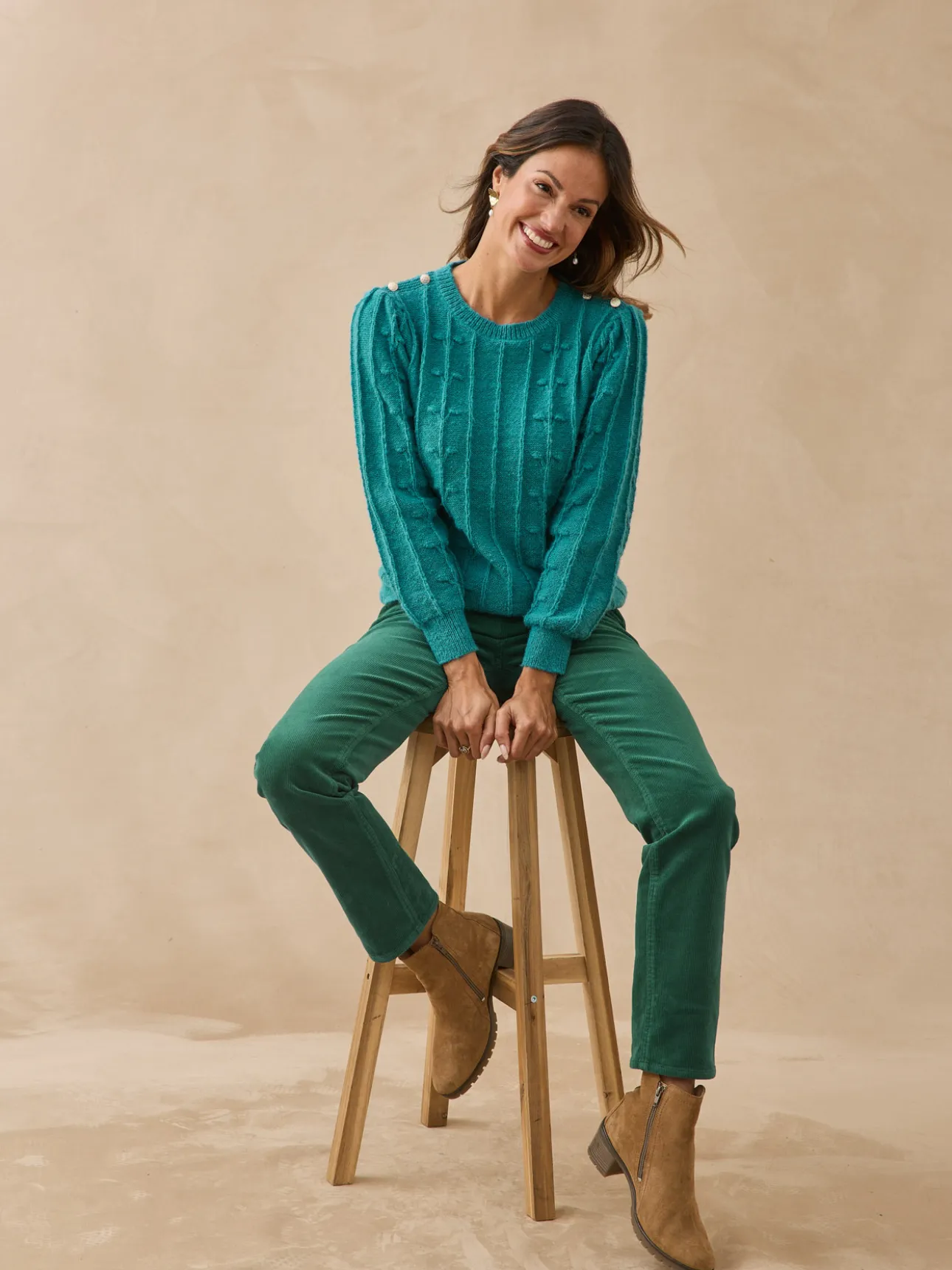 Pantalon velours côtelé coupe droite