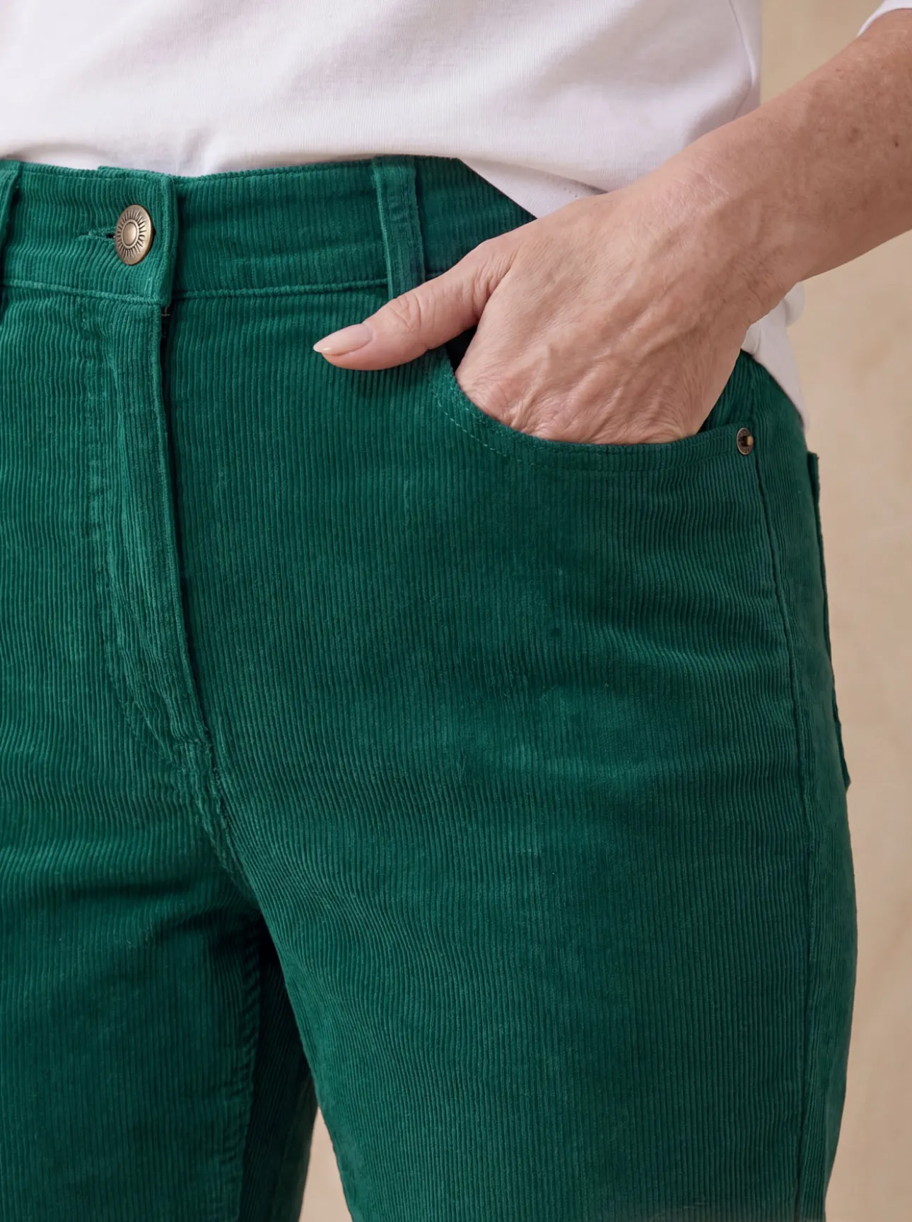 Pantalon velours côtelé coupe droite