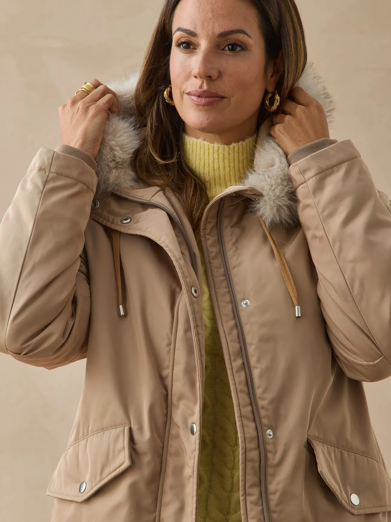 Parka longue intérieur matelassé